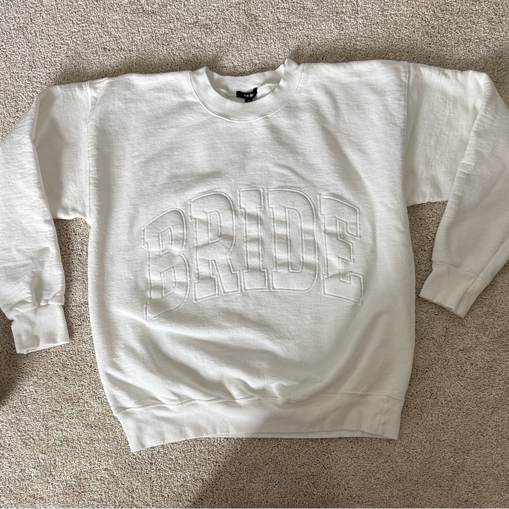 The Bar sold out limited edition White Crewneck “BRIDE” Sweater